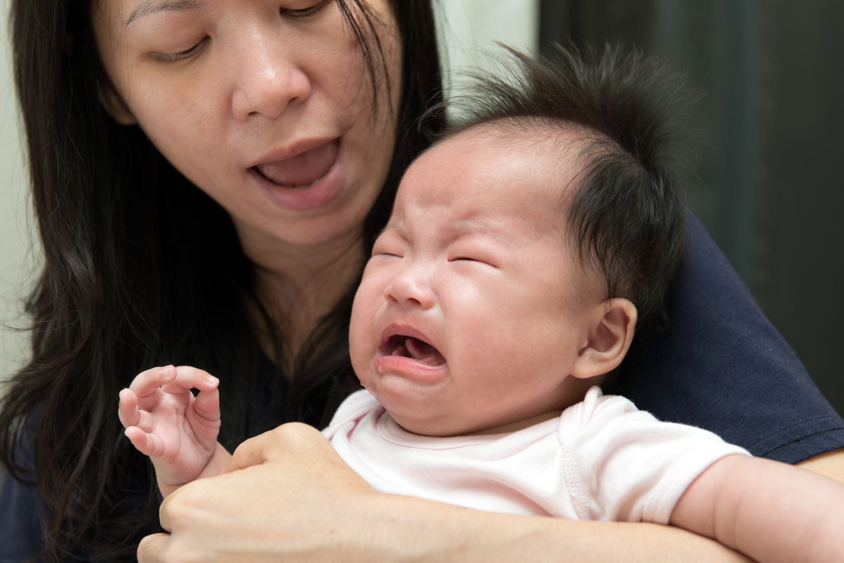 Shops soothing crying baby